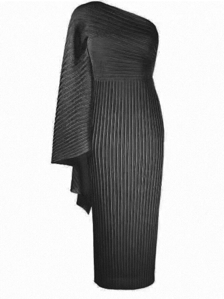 Asymmetrical Pleated Dress