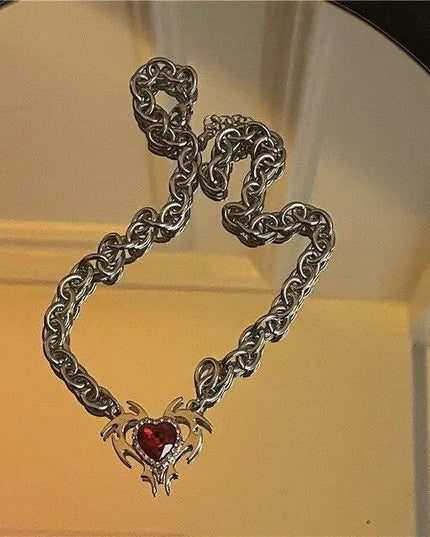 Red Crystal Pendant Necklace