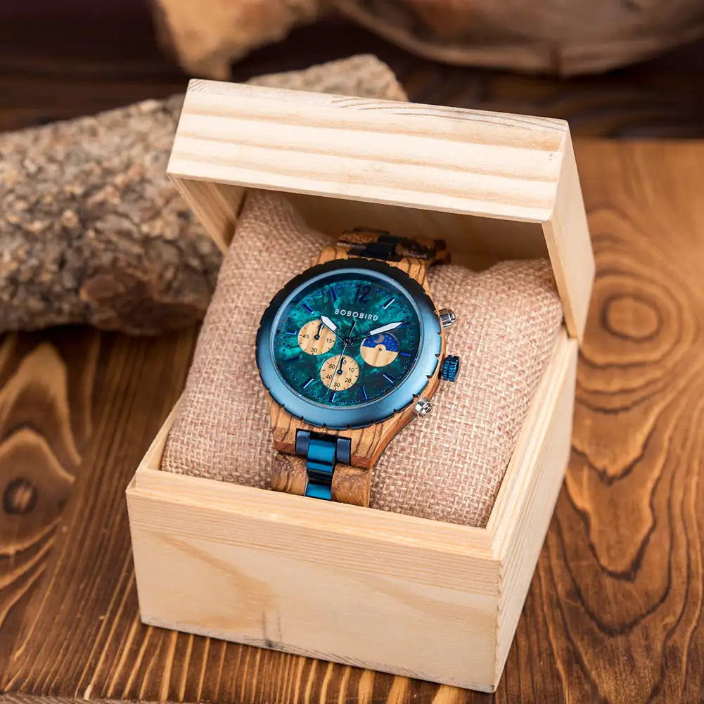 Luxury Wooden Chronograph Watch