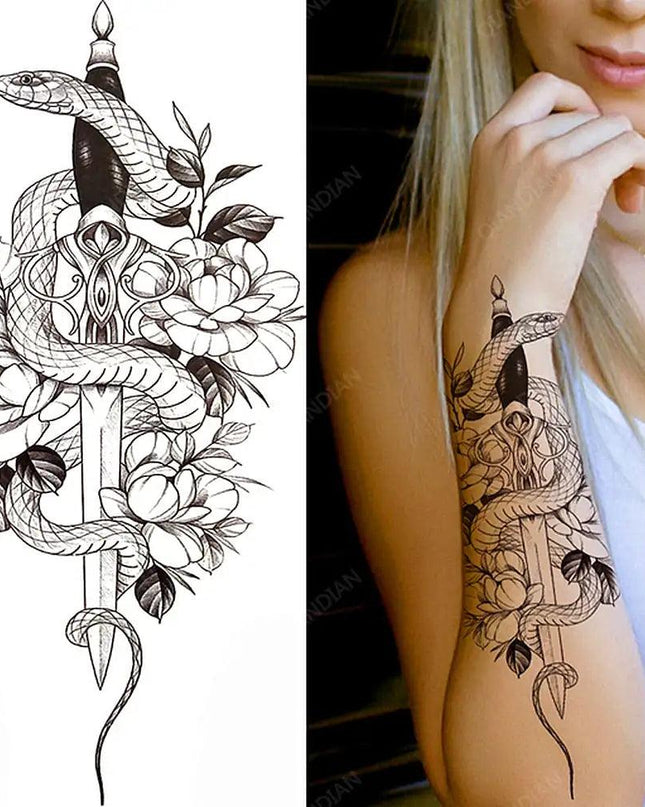 Old School Flowers Tattoos for Women