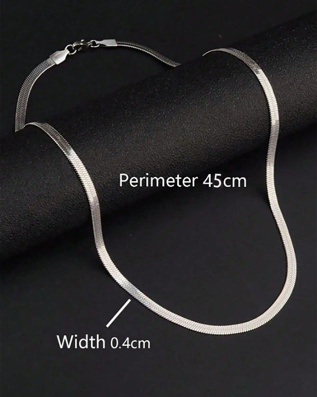 Fashionable Flat Snake Chain Necklace For Men