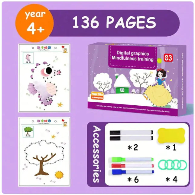 Kindergarten Erasable Practice Book