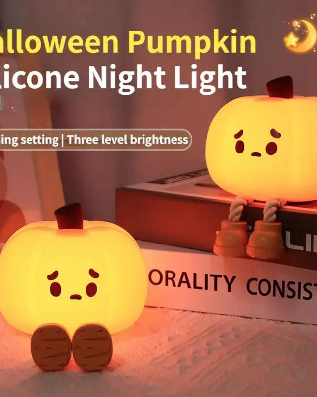 Cute Silicone Halloween Pumpkin Night Light