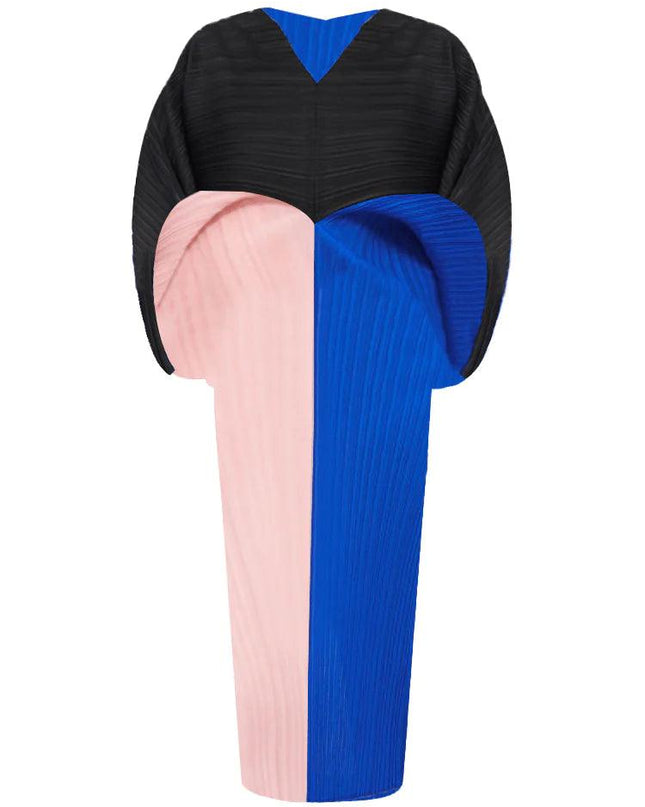 Tri-Color Contrast Dress