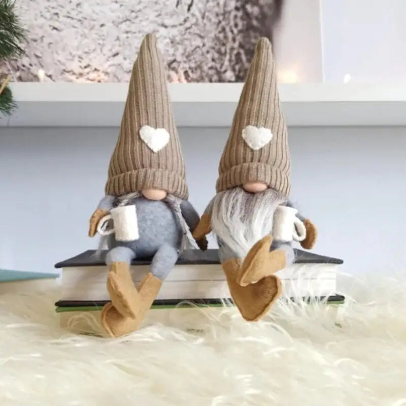 Knitted Faceless Doll Hanging Legs Hand-ground Coffee