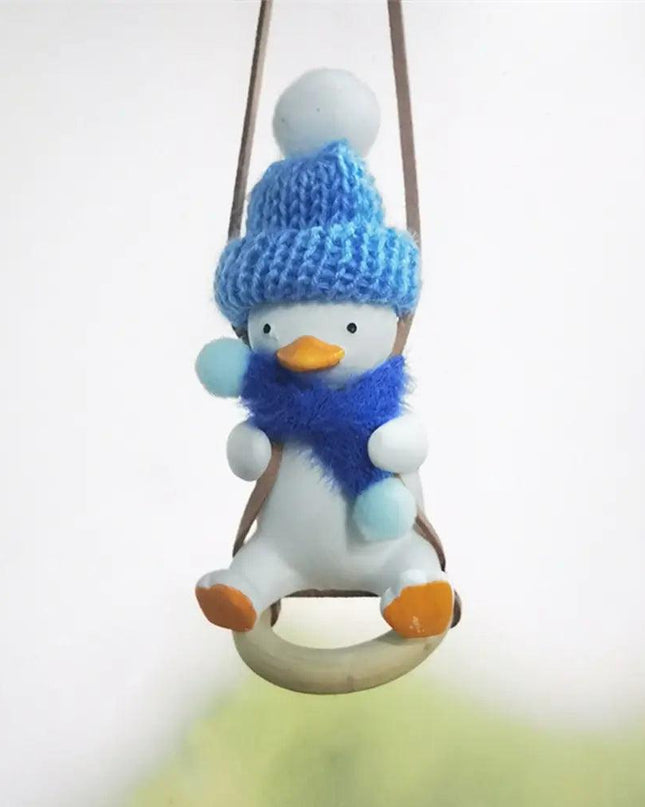 Cool Knit Cap Duck Car Pendant