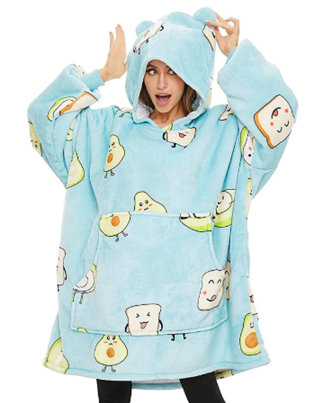 Winter Blanket Hoodie Soft Warm Thicken Sweatshirt