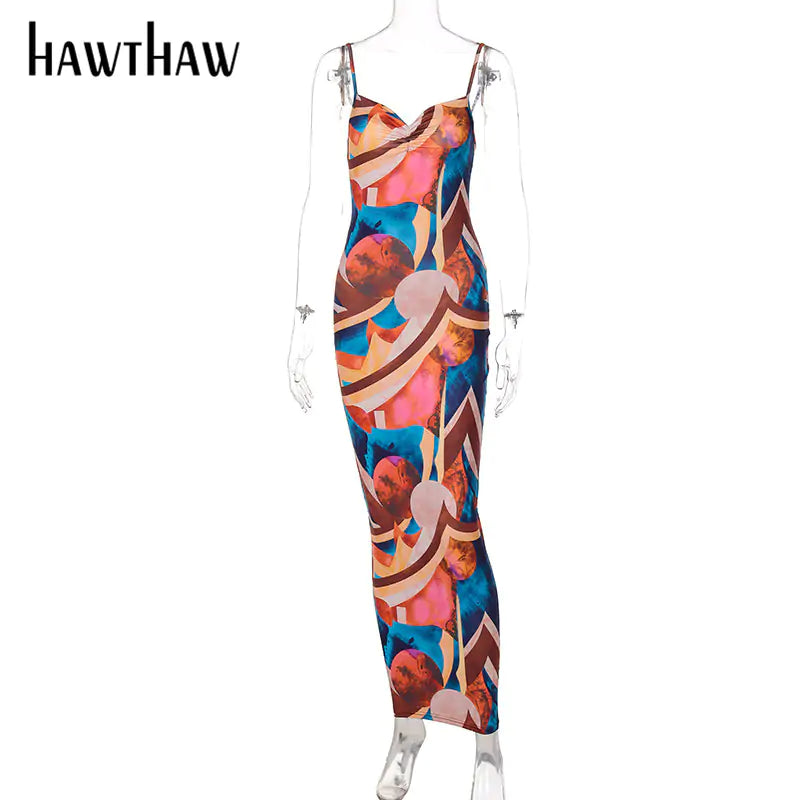 Printed Split Evening Dress