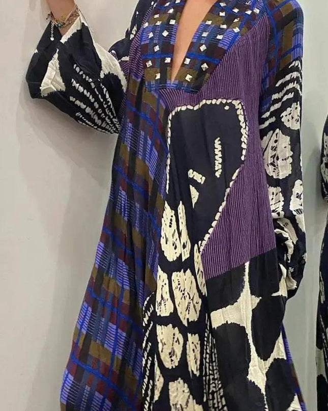 Mixed Print Maxi Dress