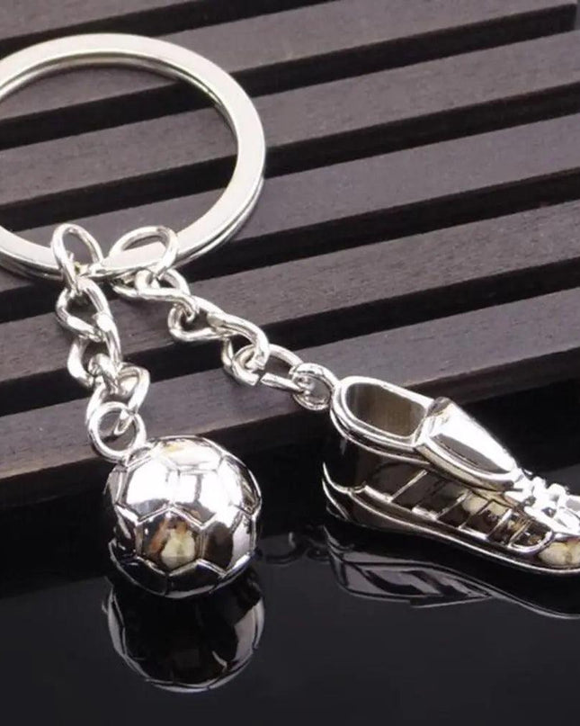 Metal Soccer Keychain