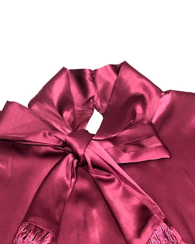 Burgundy Tassel Dress