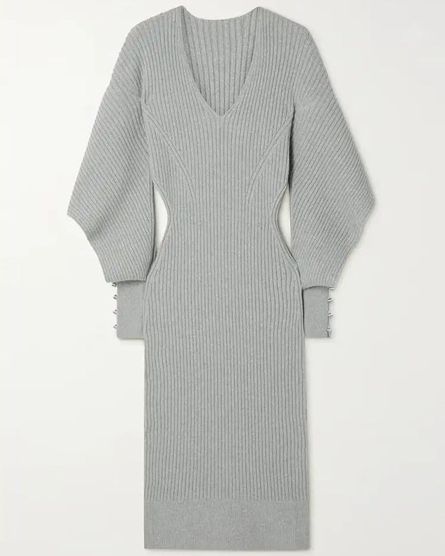 Dramatic Shoulder Knit Dress