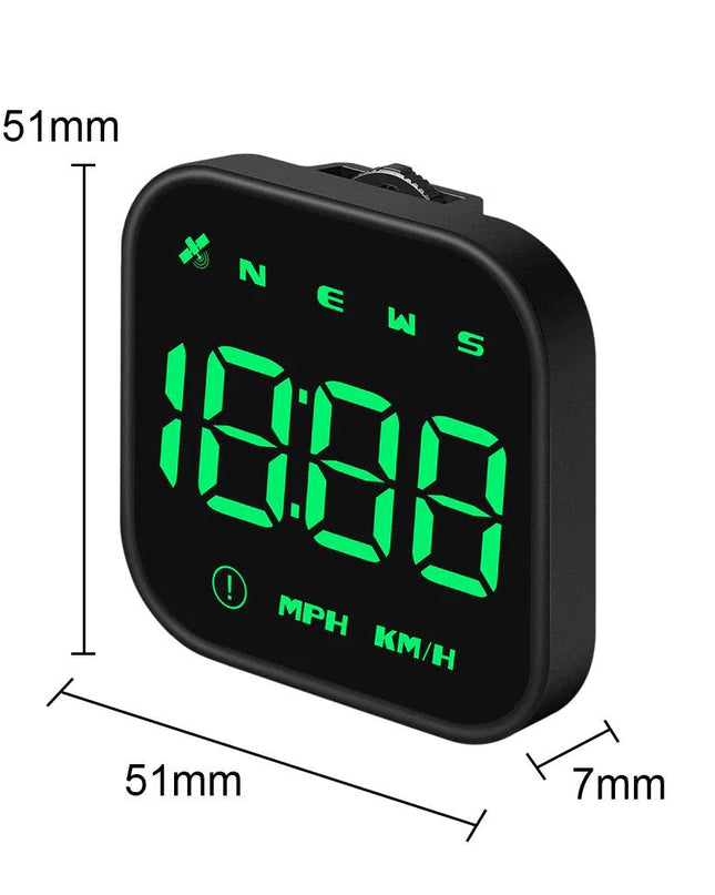 Digital Car HUD GPS Speedometer Head Up Display MPH KMH Compass Overspeed Alarm