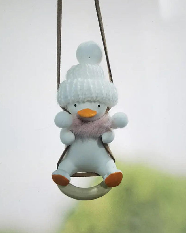 Cool Knit Cap Duck Car Pendant