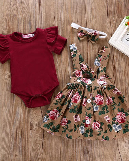 Romper Strap Dress Set