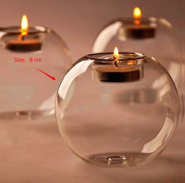 Europe-style Round Hollow Candle Glass