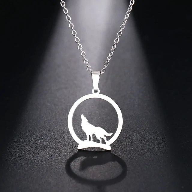 Wolf On The Hill Pendant Necklace