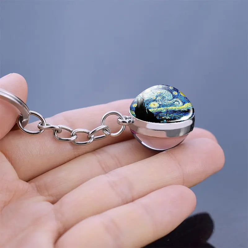 Glass Ball Keychain