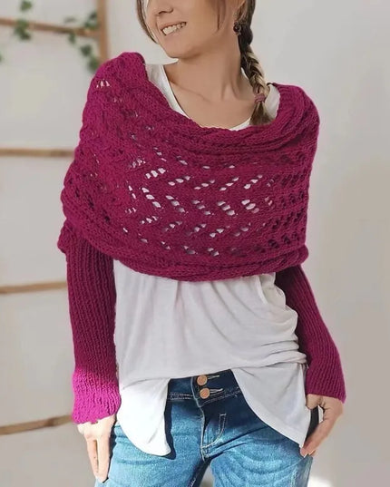 Knitted Double Sleeve Shawl