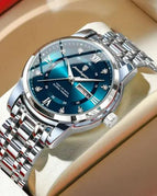 Silver Case Blue Face