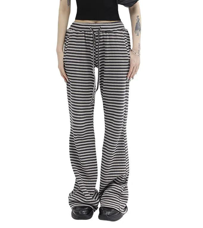 Women's Y2K Striped Knit Drawstring Pants