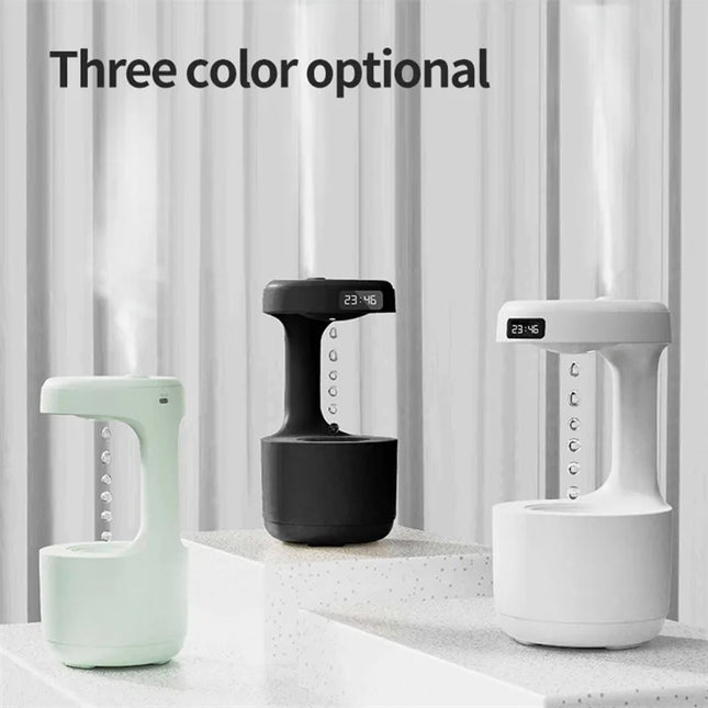 Anti-Gravity Humidifier with Clock & Aroma Diffuser