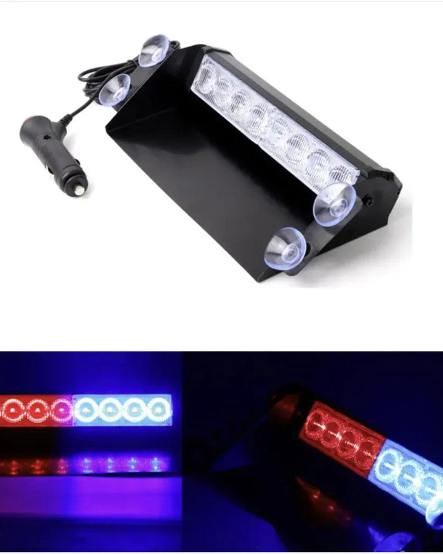 Front Windshield Shovel with 8-LED Red & Blue Flashing Lights