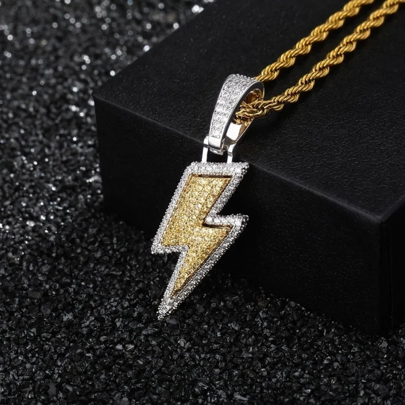 2024 Lightning Zircon Pendant Necklace for Men