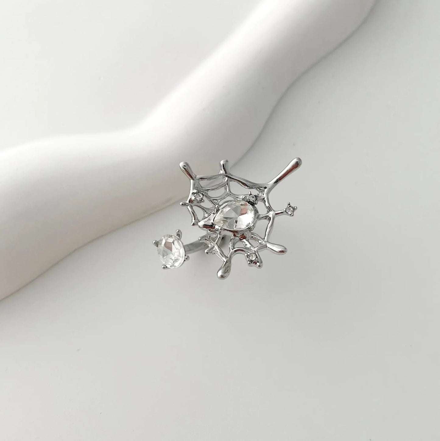 Spider Web Silver Ring