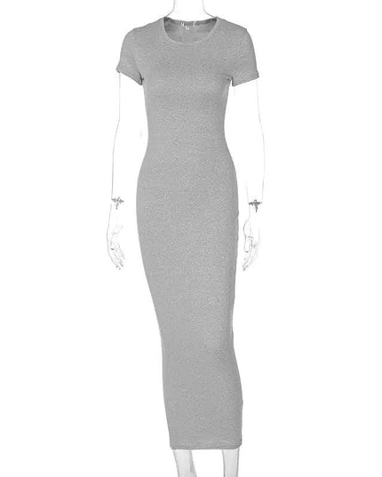 Keep It Simple Short Sleeve Bodycon Maxi Dress