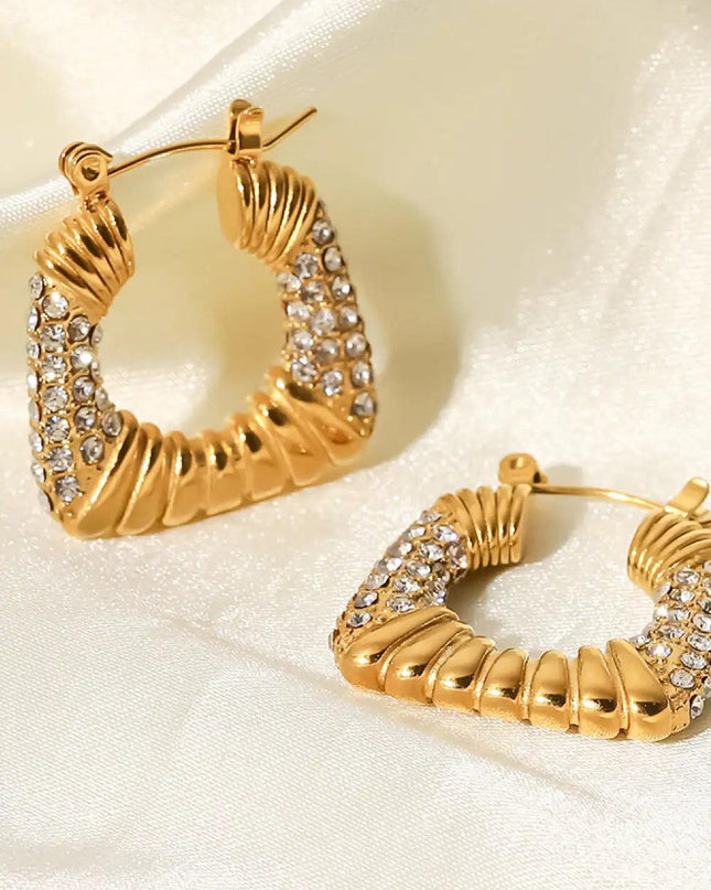18K Gold Plated Inlaid Cubic Zirconia Earrings