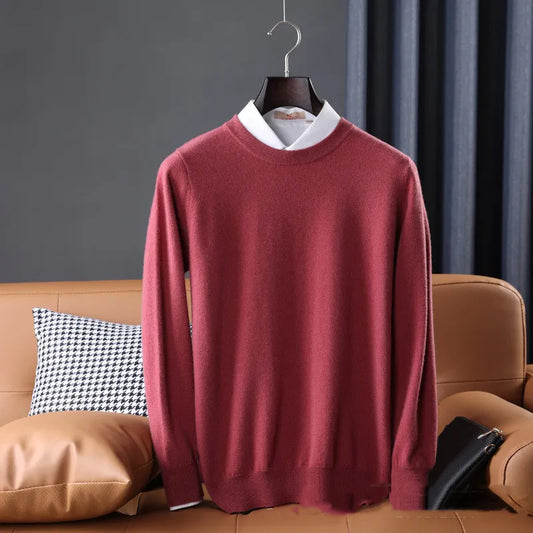 Men's Slim Fit Knit Sweater Pullover w/ Round Neck