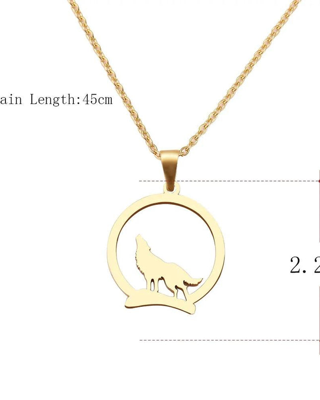 Wolf On The Hill Pendant Necklace
