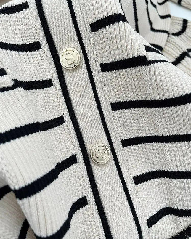 Striped Knit Midi Dress