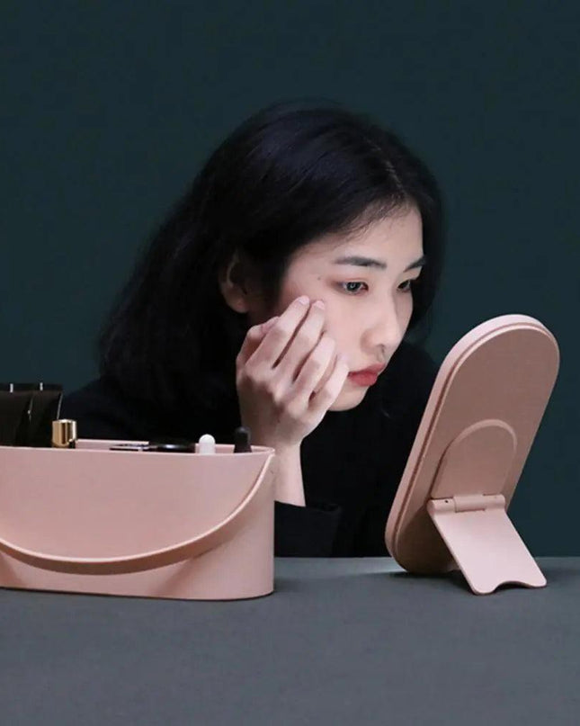 Cosmetics Box Travel Makeup Organizer with Mirror