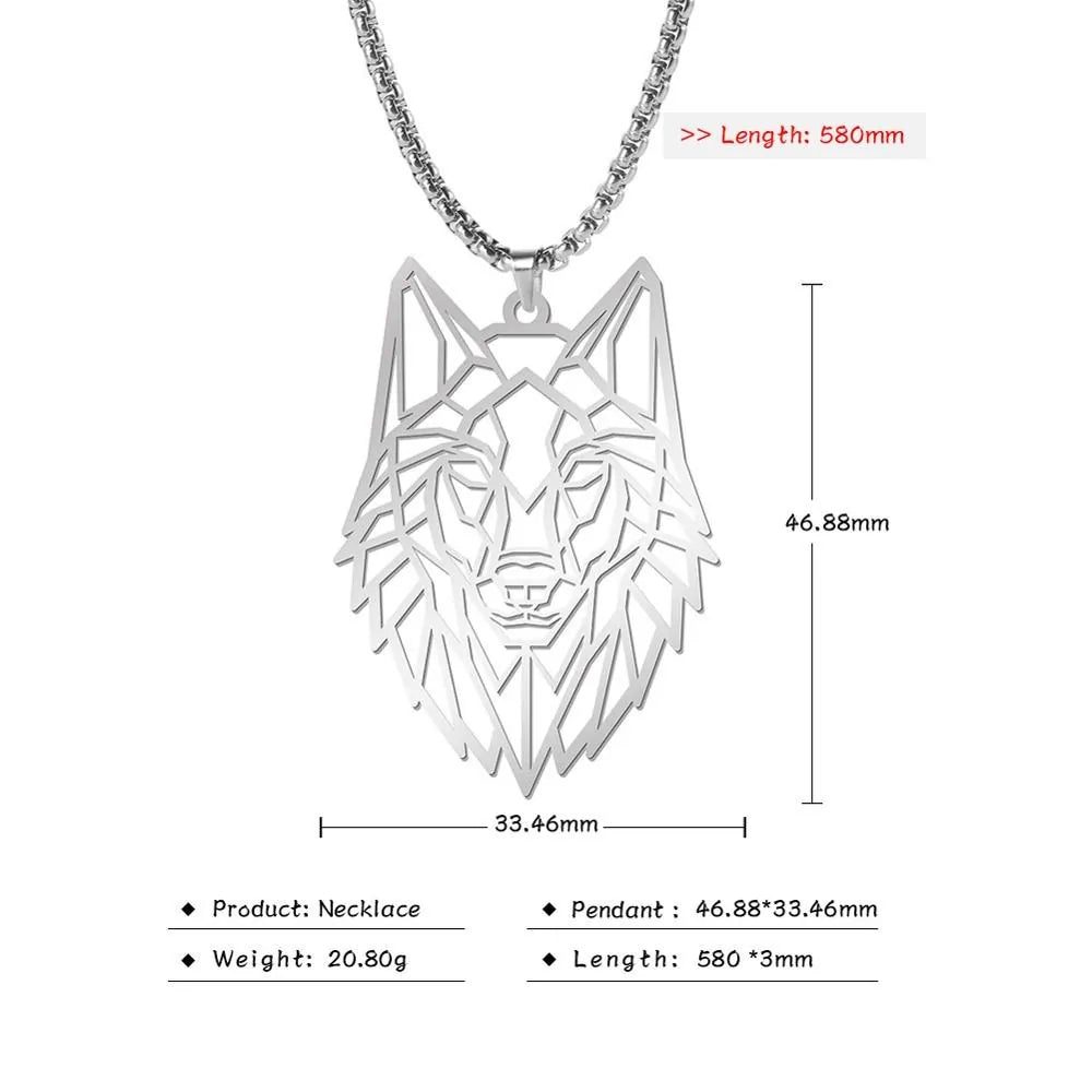 Hollow Cut Wolf Necklace Chain Choker