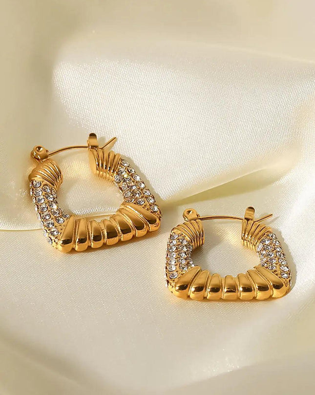18K Gold Plated Inlaid Cubic Zirconia Earrings