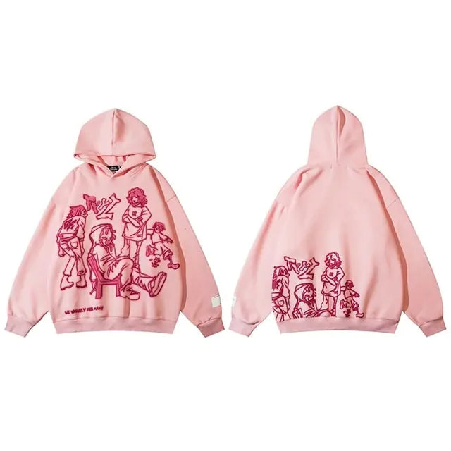 Streetwear Pink Hoodie Sweatshirt