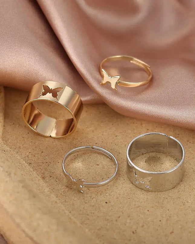 Vintage Butterfly Ring Set