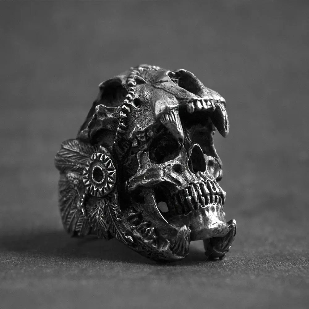 Vintage Indian Jaguar Warrior Skull