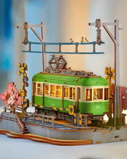 Sakura Journey Tram Car 3D Wooden Puzzle