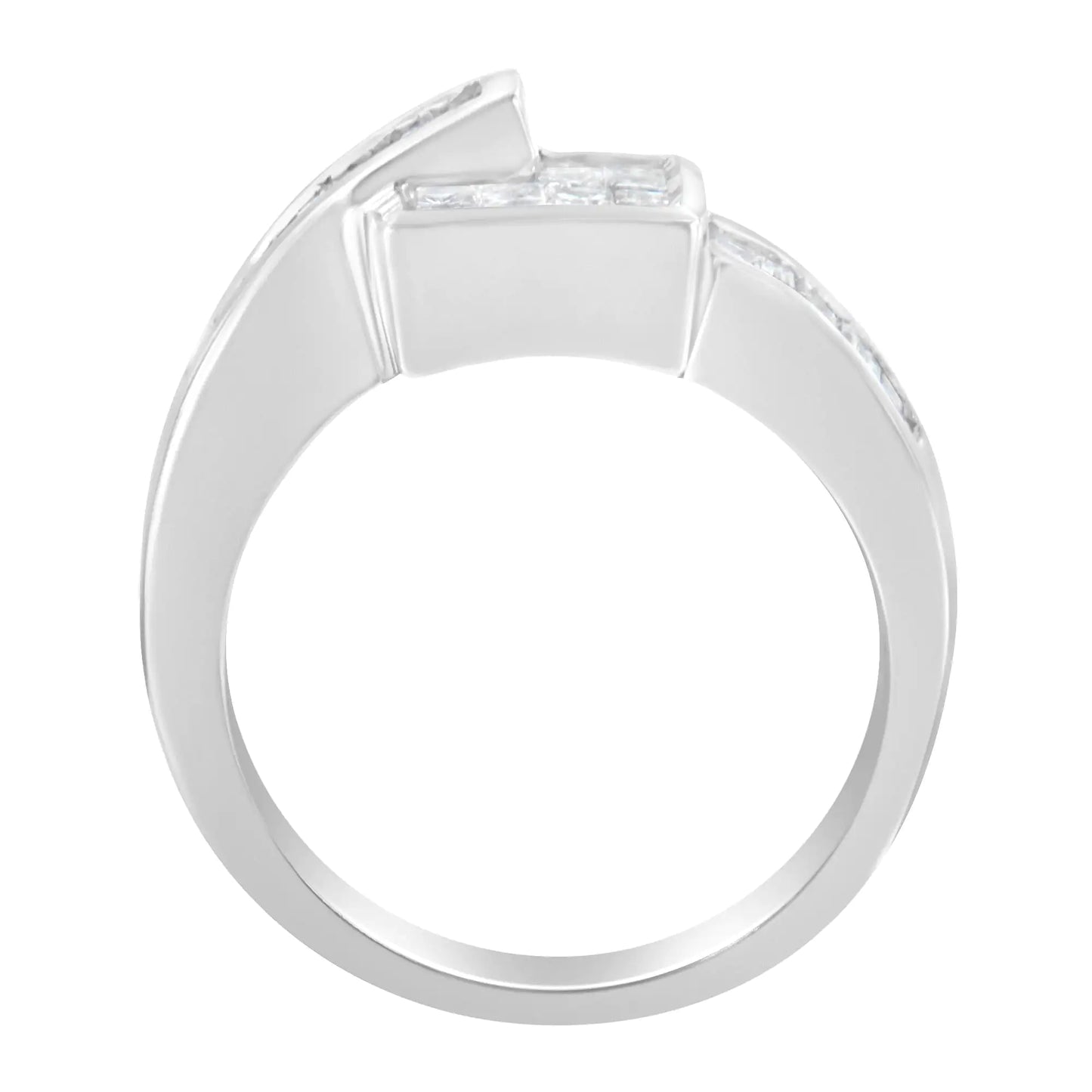 14K White Gold Princess and Baguette-cut Diamond Ring (1 1/3 Cttw, G-H Color, SI2-I1 Clarity)