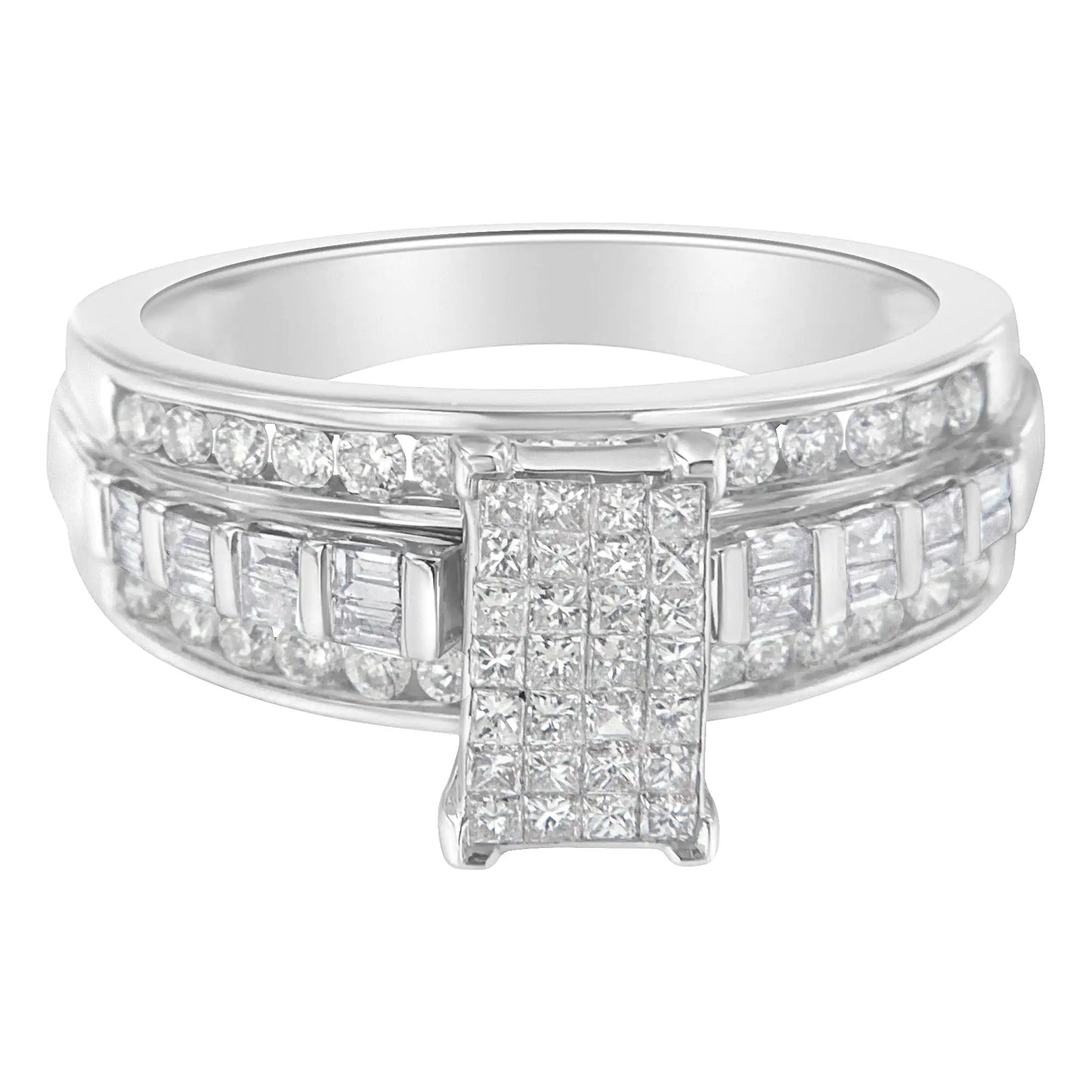 10KT White Gold Diamond Composite Ring (1 cttw, H-I Color, SI2-I1 Clarity)