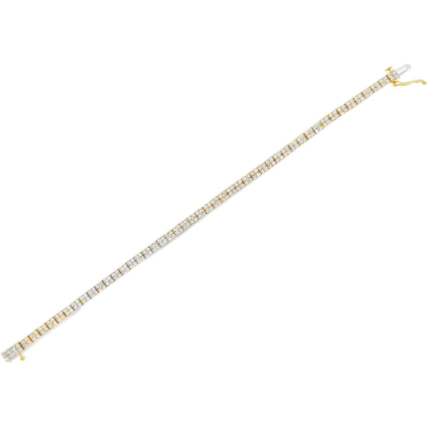 14K Yellow Gold Plated .925 Sterling Silver 3.0 Cttw Diamond Link Bracelet (K-L Color, I2-I3 Clarity) - 7.25"