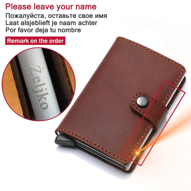 RFID Blocking Wallet ID Card Holder