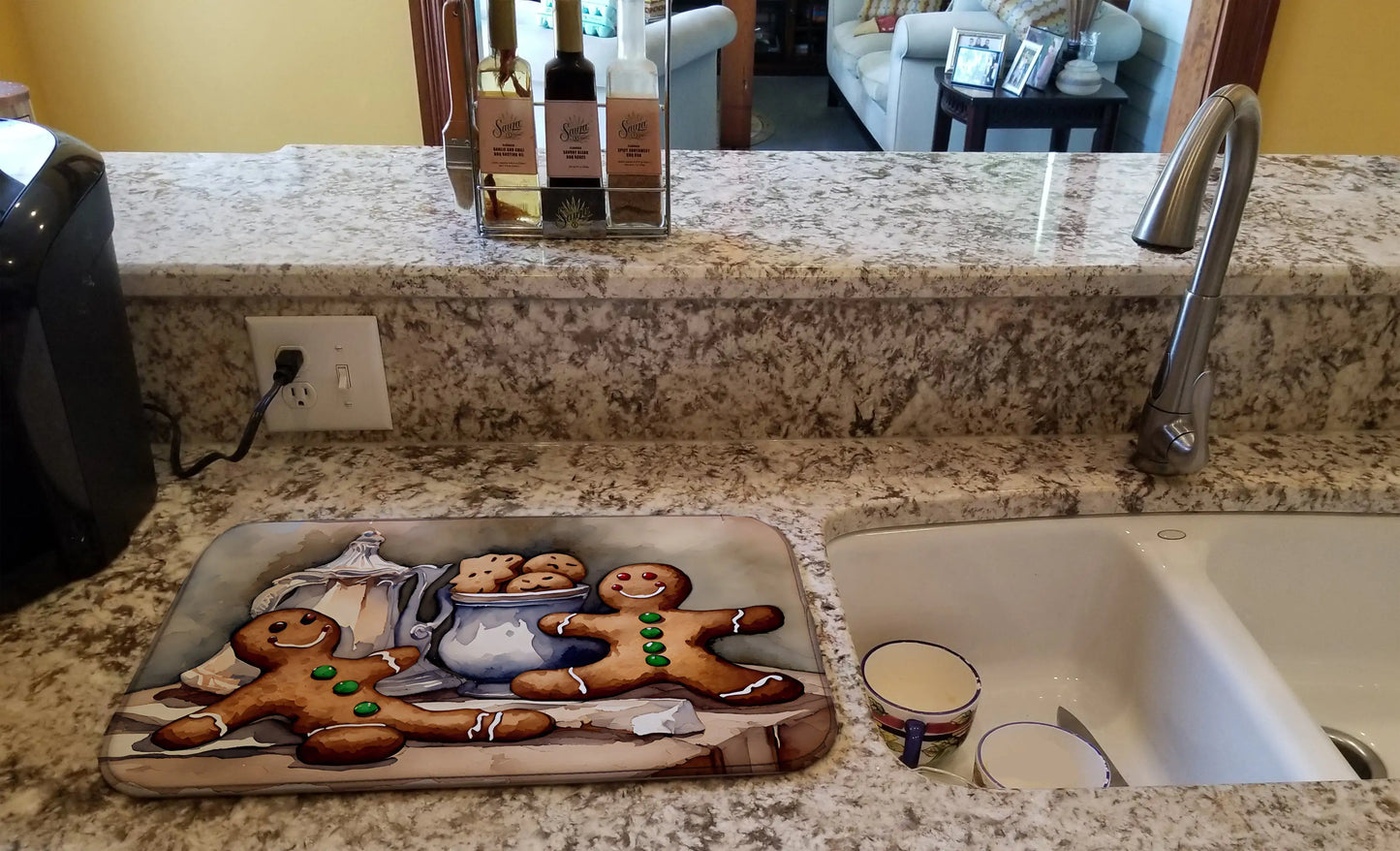 Christmas Gingerbread Dish Drying Mat