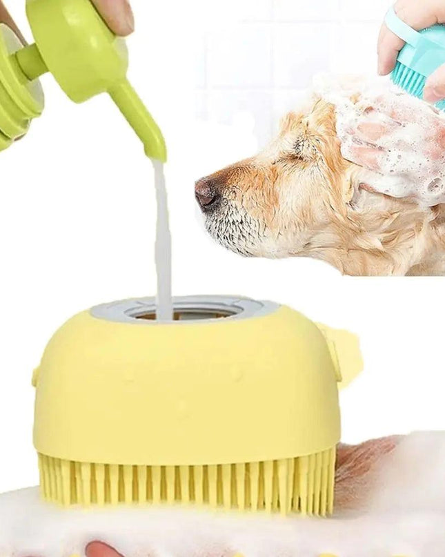 Silicone Comb with Shampoo Box Pet Dog Brush