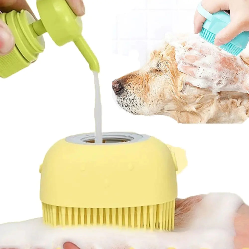 Silicone Comb with Shampoo Box Pet Dog Brush