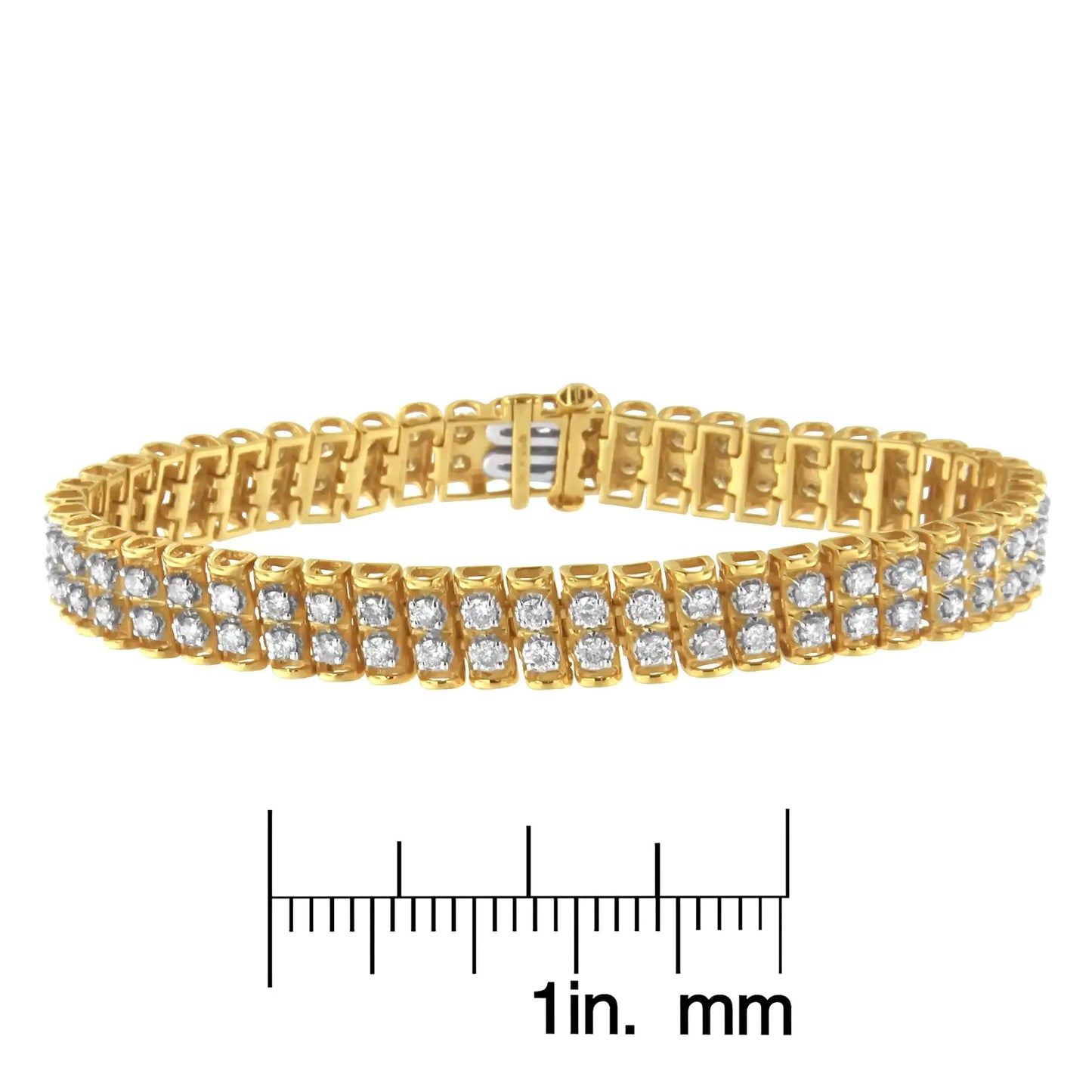 2 Micron 14KT Gold Plated Sterling Silver Diamond Tennis Link Bracelet (4 cttw, J-K Color, I1-I2 Clarity)