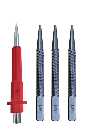4 Piece Nail Setter & Center Punch Set 4" Wood Metal Super Impact Resistance USA